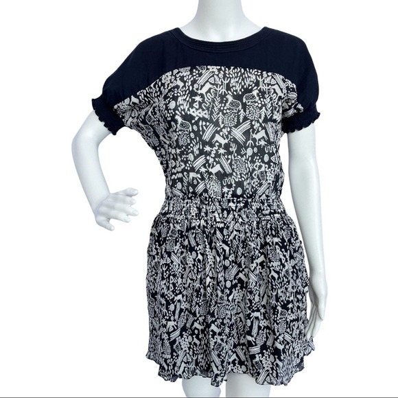 SEA New York A-line Silk Mixed Media Dress Women Size 2 - Picture 4 of 11